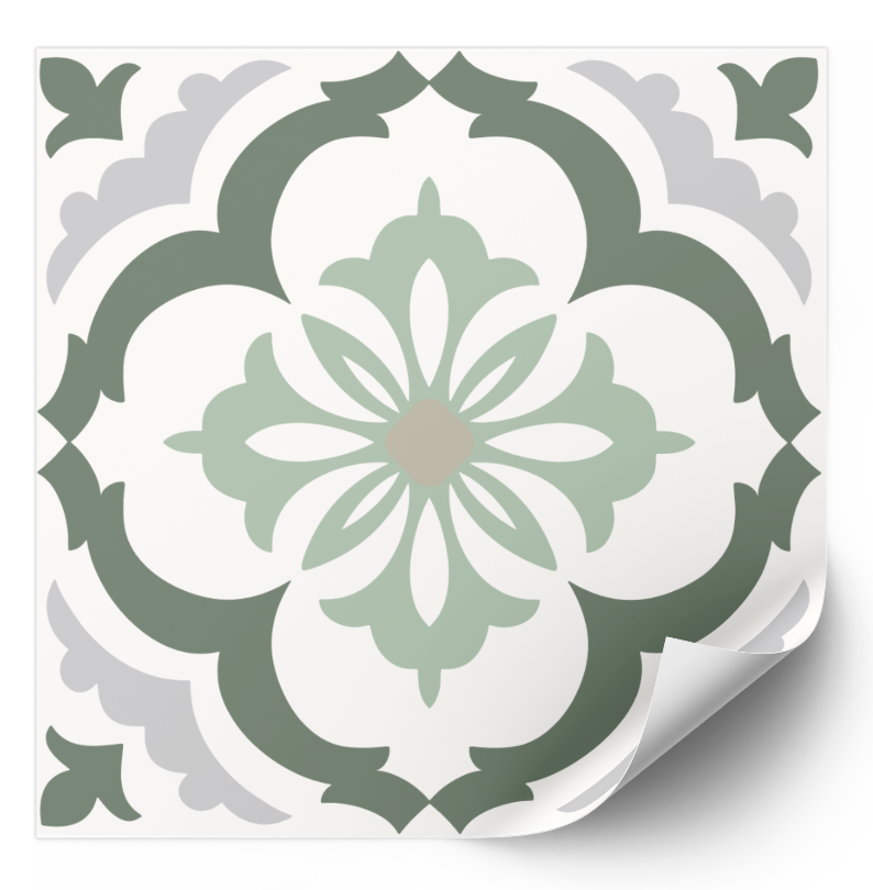 Tegels Sticker - Vintage Tegelstickers / Groen / 24 stuks