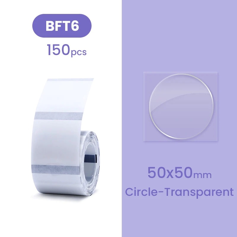 NIIMBOT Label voor B21 / B1s 50x50 mm 150 st / Rond / Transparant