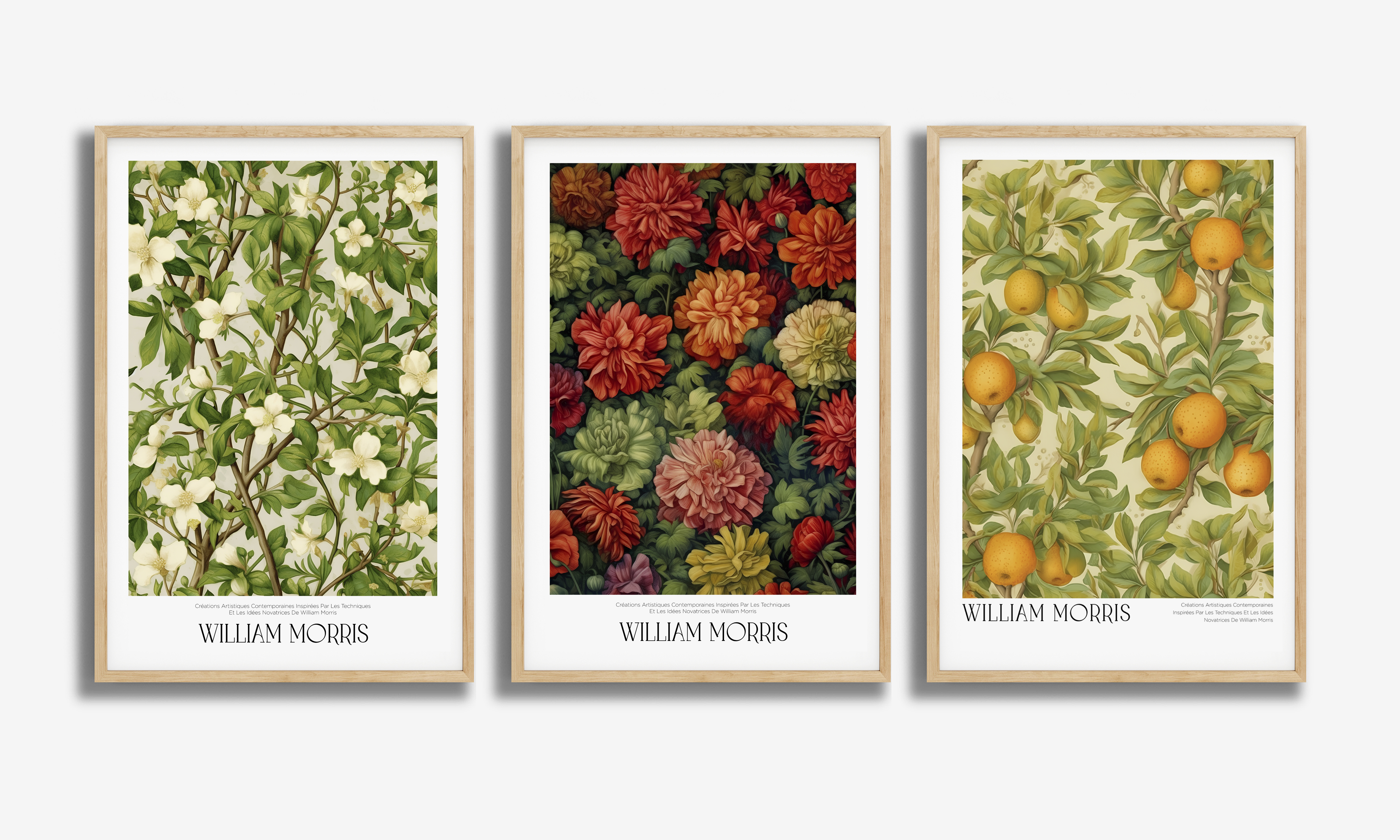 William Morris Botanische Poster - Set van 3