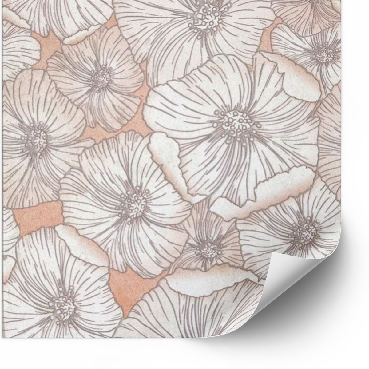 Tegels Sticker - Wilde witte bloemen/set van 24