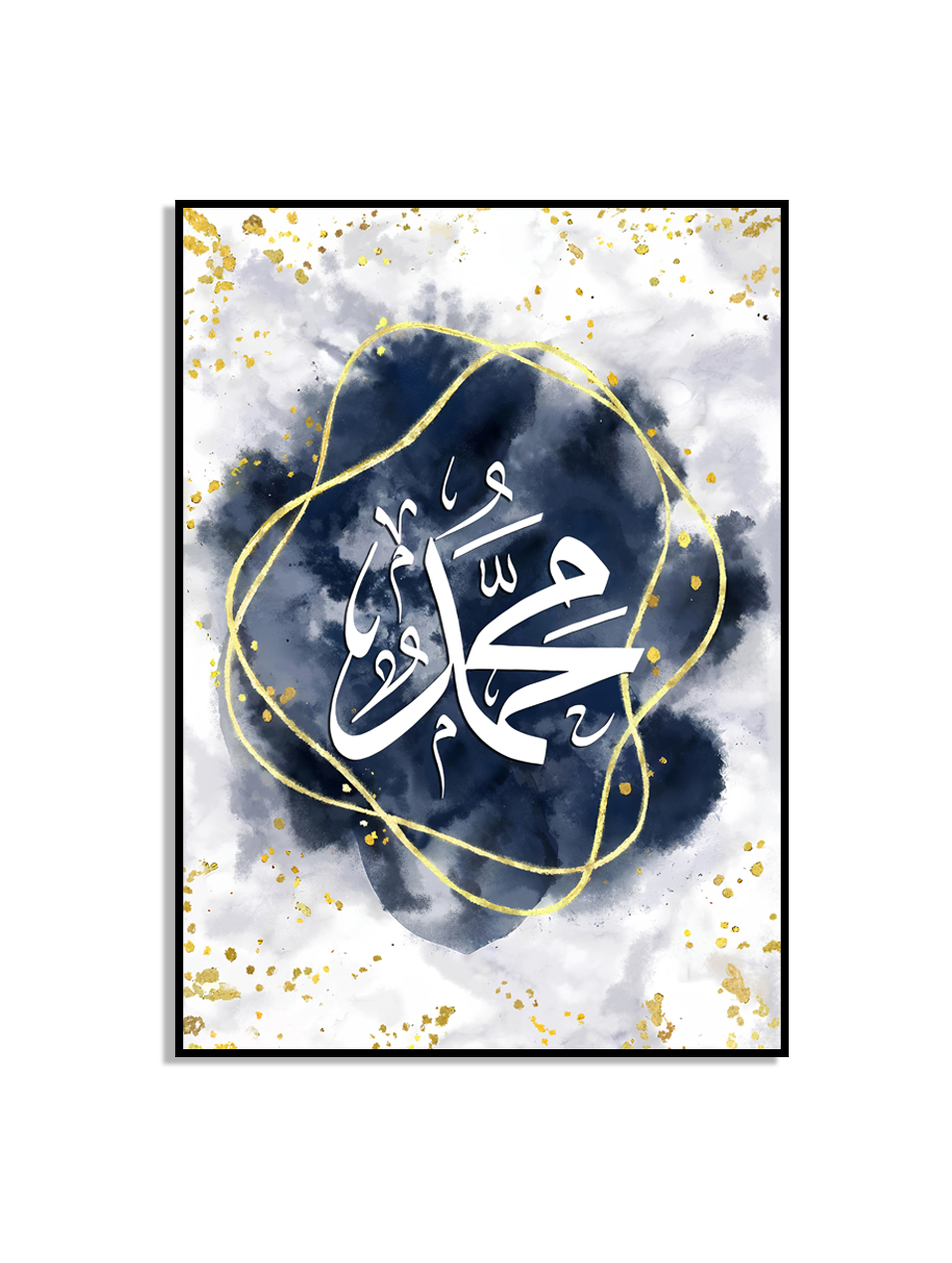 Poster - Abstract blauw goud islamitische Arabische poster