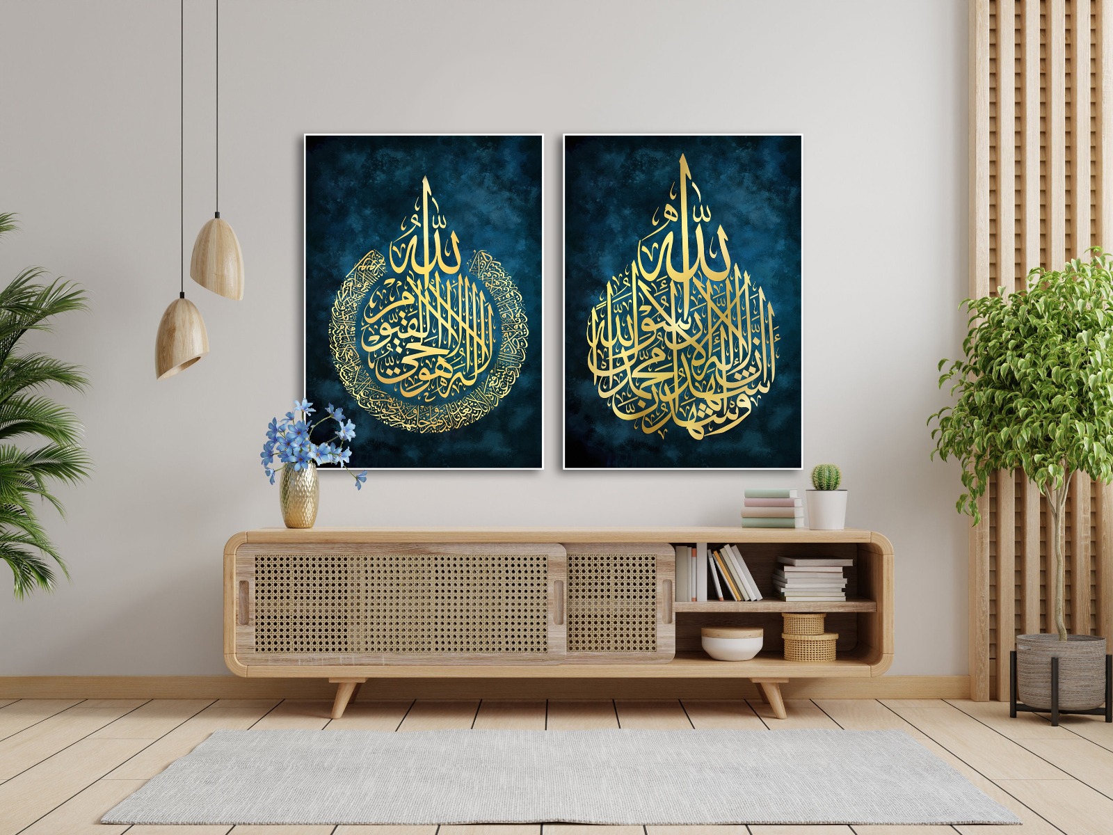 Poster - Islamitische kunst / Blauw / Set van 2