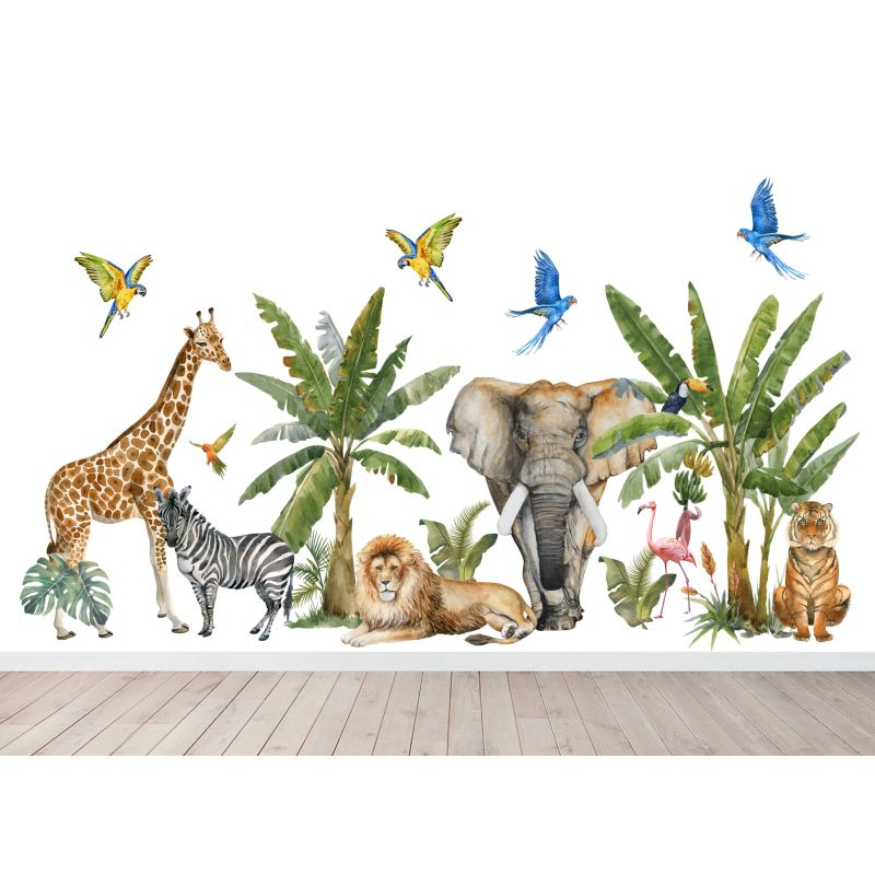 muursticker safari dieren