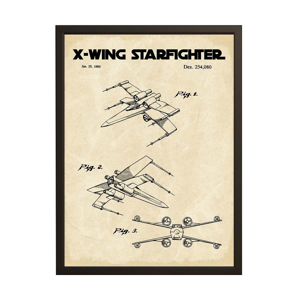 Patenttekening Poster - X-Wing Starfighter