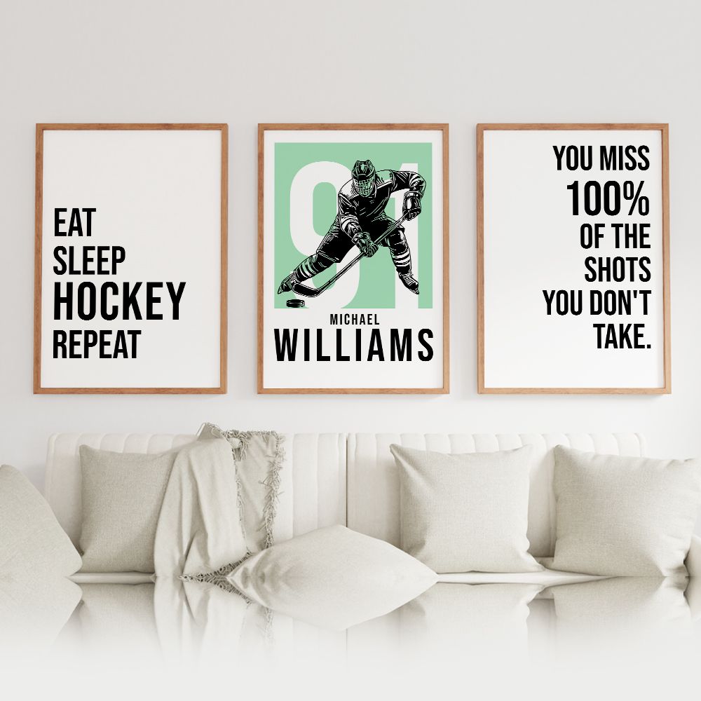 Gepersonaliseerde poster - Hockey citaten / Set van 3