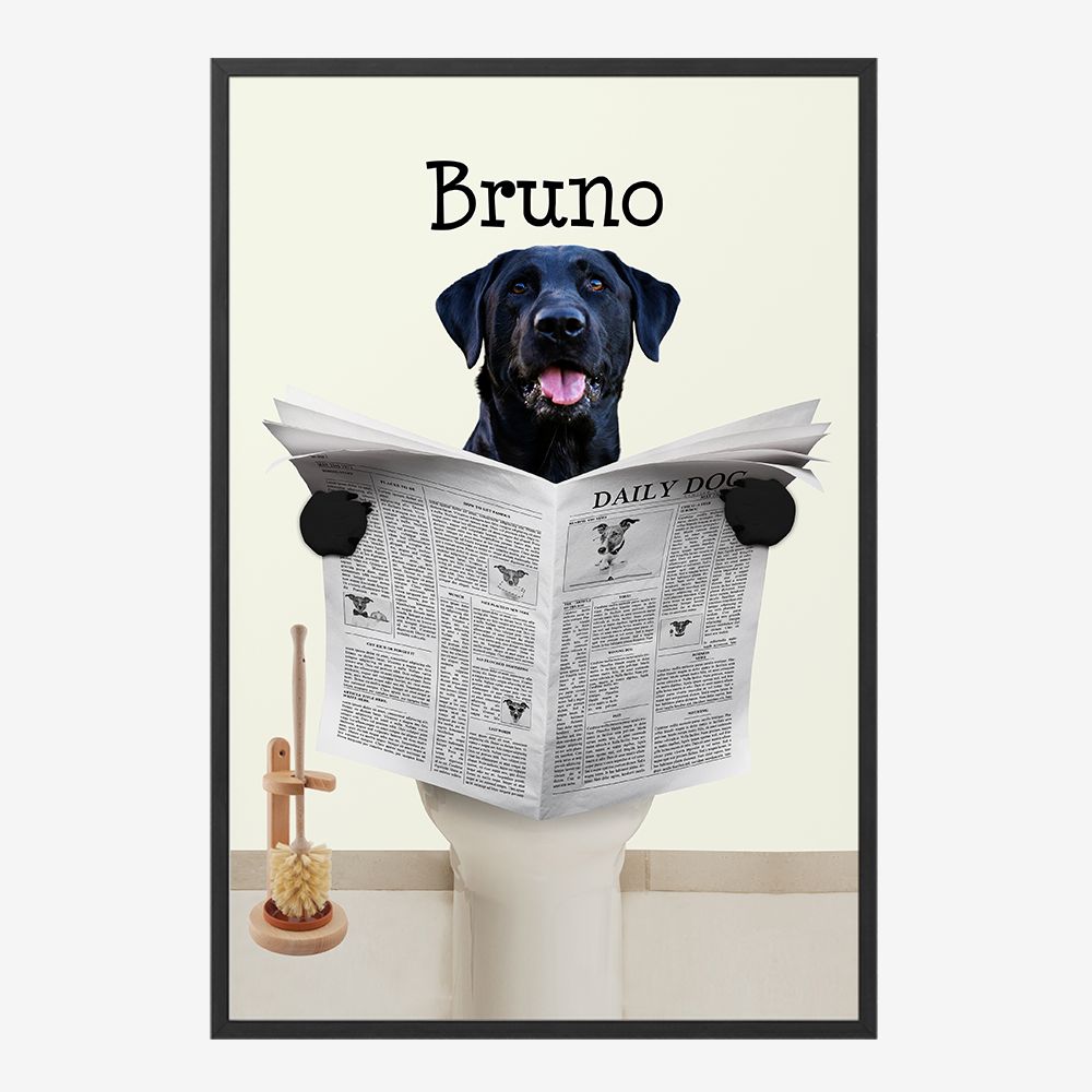 Gepersonaliseerde Poster - Hond Leest Krant