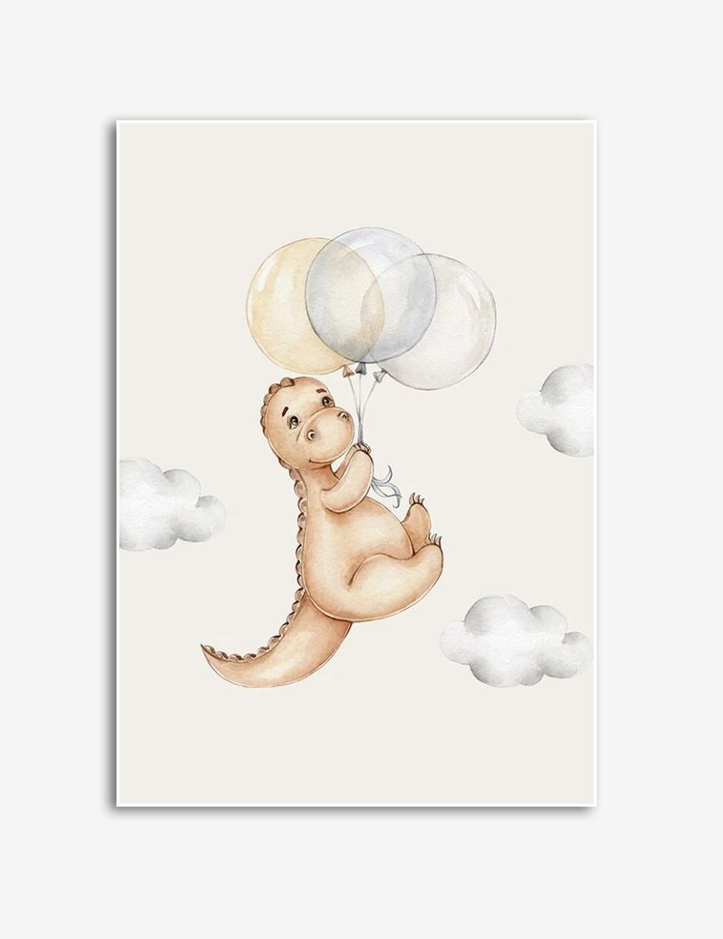 Dino met Ballonnen Poster