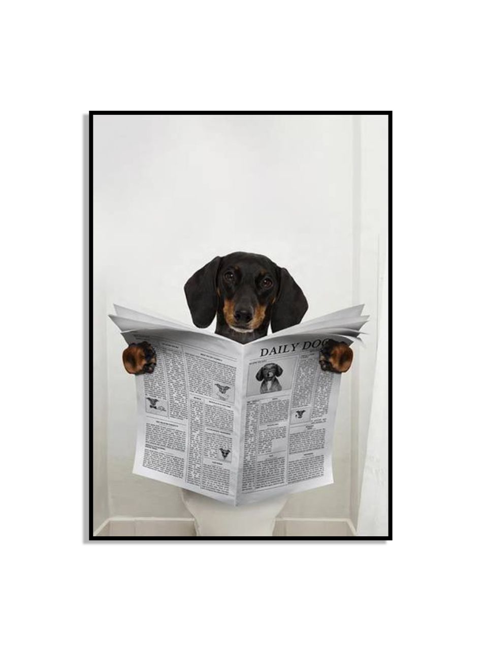 Hond Leest Krant Poster