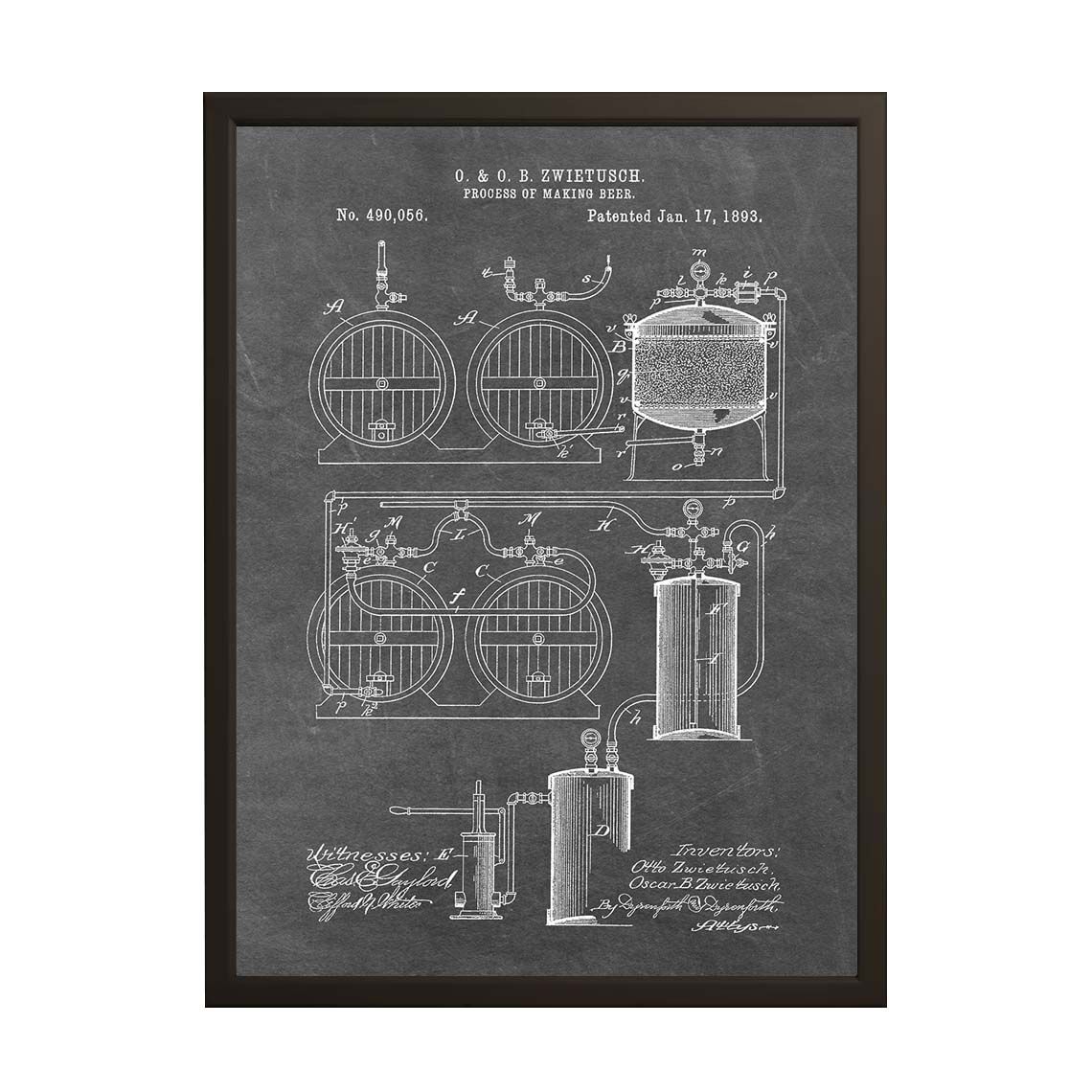 Patenttekening Poster - Bierbrouwproces