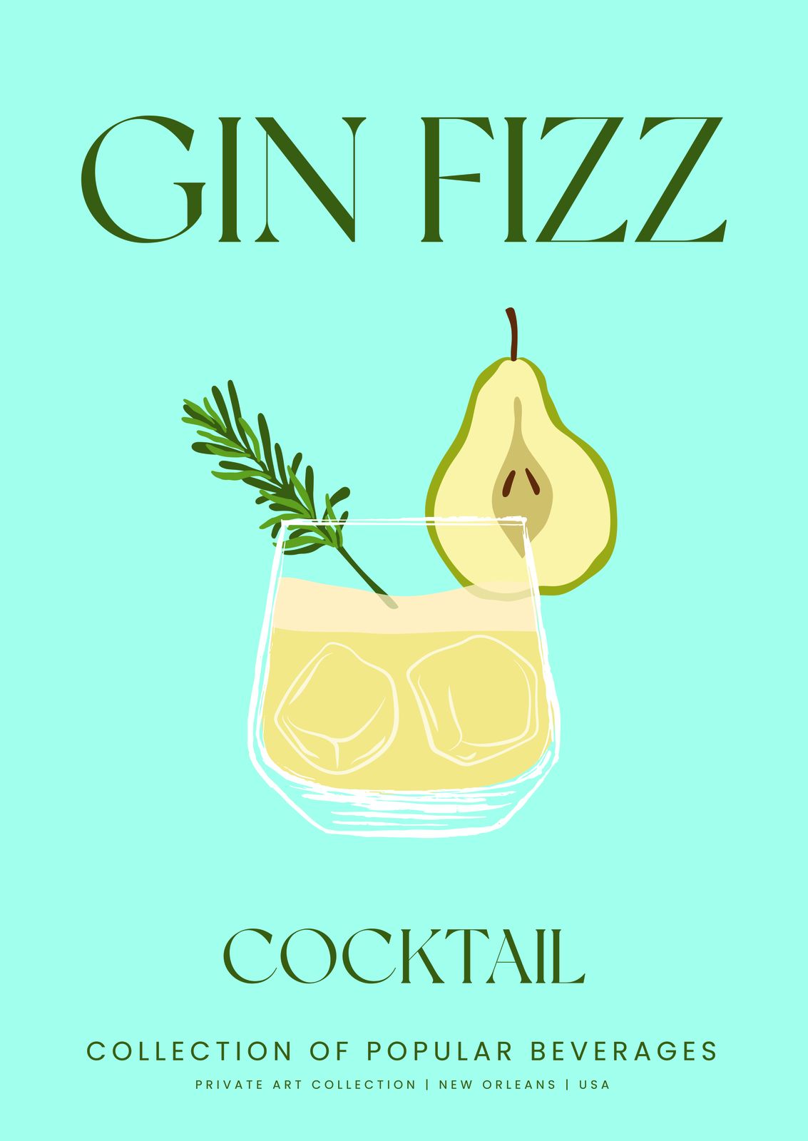 Poster - Gin Fizz Cocktail