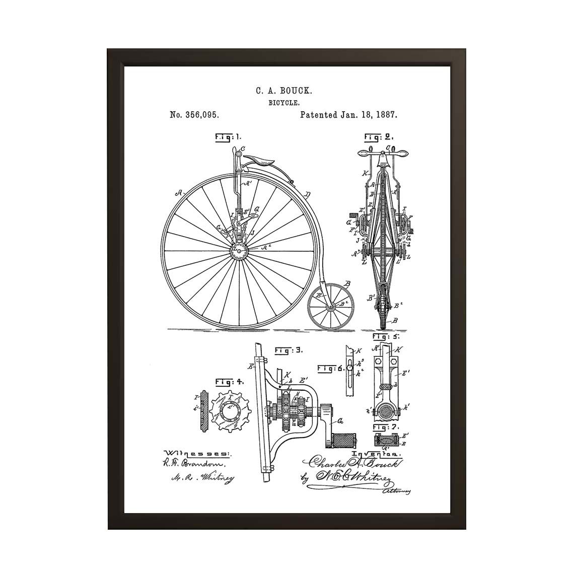 Patenttekening Poster - Fietspatent